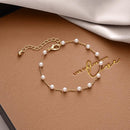 Stylish Crystal Pearl Flower Bracelet Party Accessories Charm Chain Jewellery