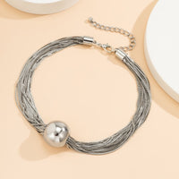 Punk Multi Layer Metal Necklace Bracelet