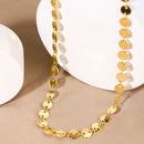 Gold Metal Sequin Necklace Fashion Jewellery Women Statement Chain Gifts