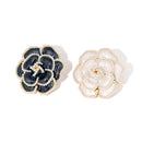 Women Enamel Camellia Fashion Rose Flower Brooch Alloy Pearl Coat Brooch Gift