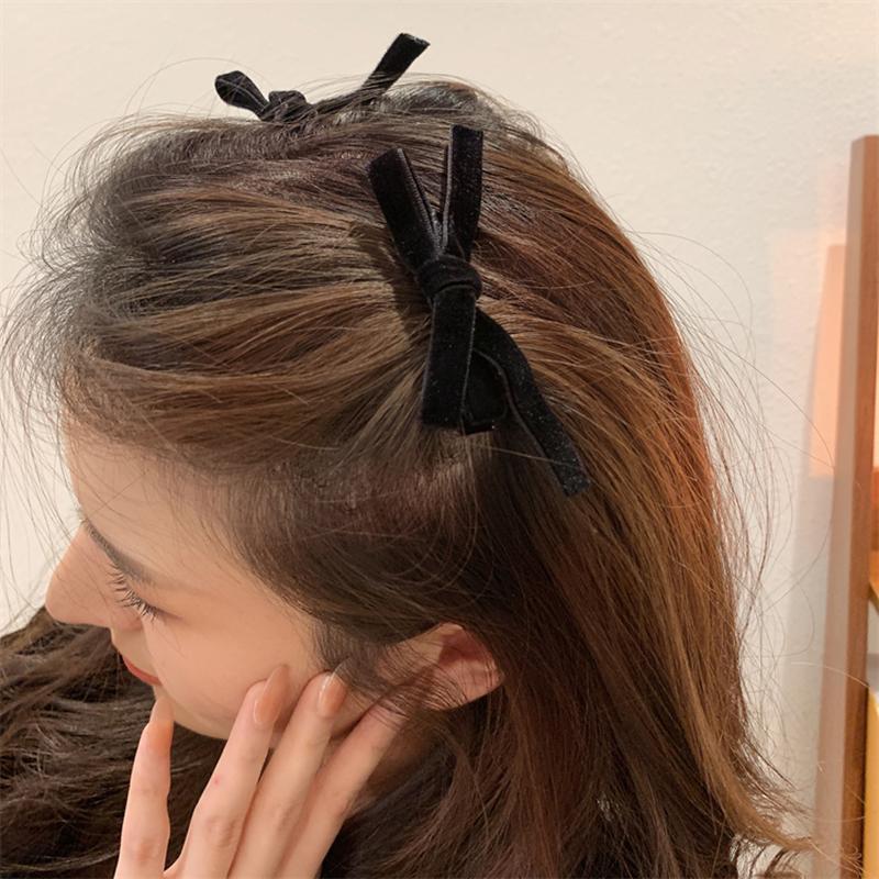 Velvet Hair Bow Clips