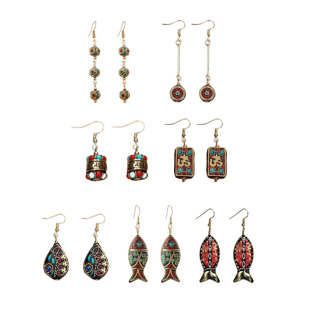 Retro Ethnic Style Earrings Fashion Jewelry for Women Bohemian Accessories Gift