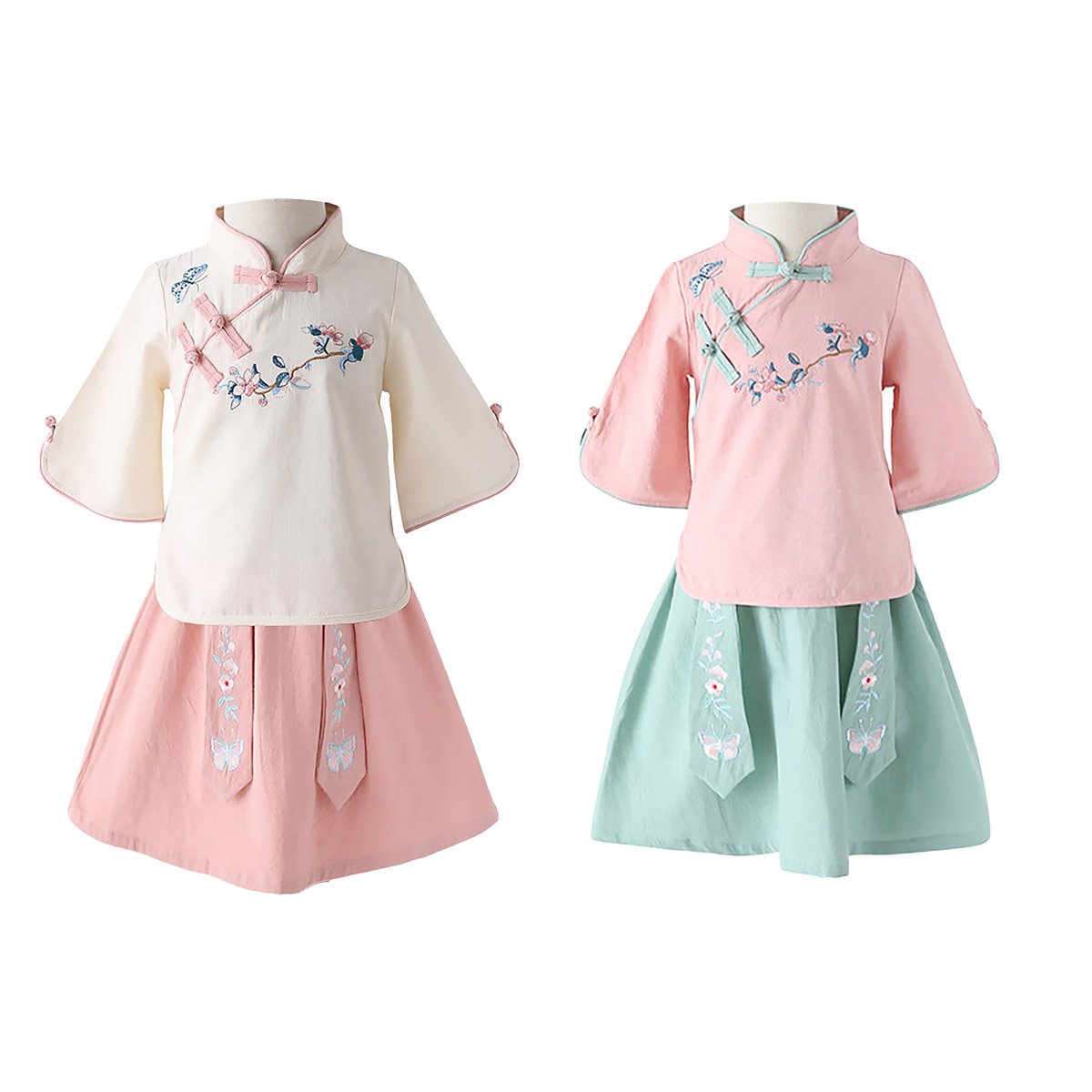 Girls' Traditional Chinese Clothing Hanfu Two Piece Set