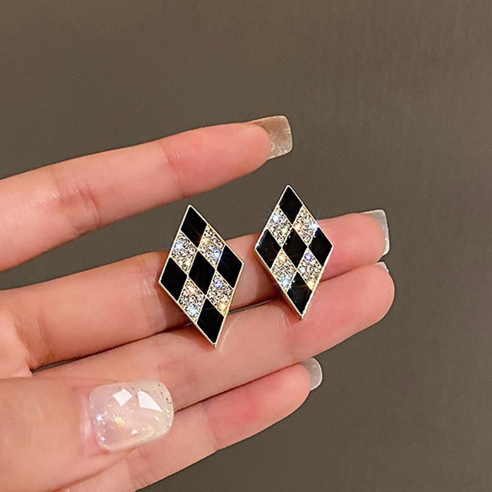 Geometric Diamond Stud Earrings