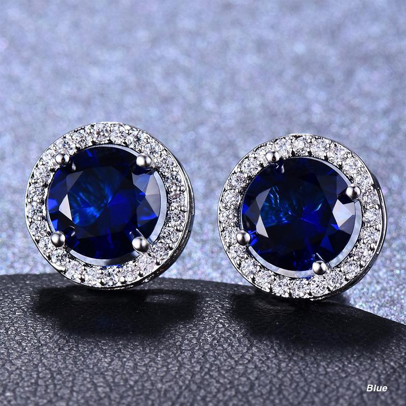 Round Zircon Earrings