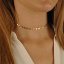 Gold Metal Sequin Necklace Fashion Jewellery Women Statement Chain Gifts