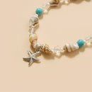 Sea Shell Conch Starfish Anklet Necklace Set for Women Beach Jewelry Gift