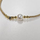 Adjustable Gold Pearl Bracelet Accessory Stylish Hand-Woven Pearls Wrist Chain