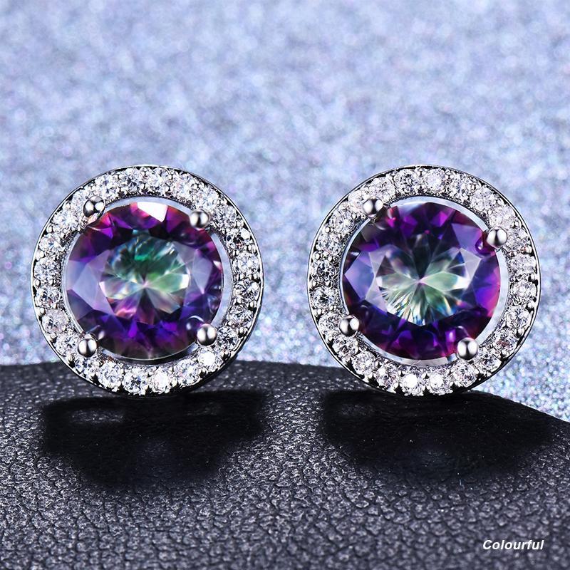 Round Zircon Earrings