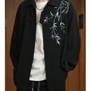 Chinese Bamboo Embroidery Shirt Mens Long Sleeve Jacket Spring Outerwear