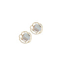 White Rose Gold Flower Earrings