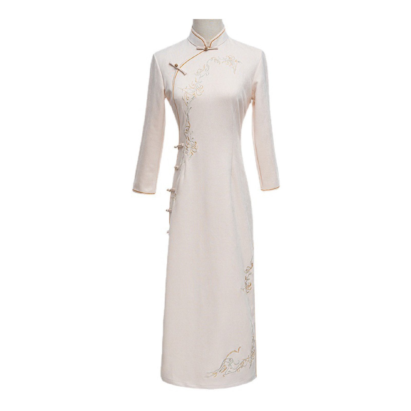 Retro Embroidered Slim Traditional Dress