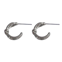 Knotted C-Shaped Double Layer Metal Earrings Alloy Fashion Jewelry for Women