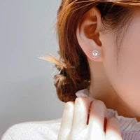 Round Zircon Earrings