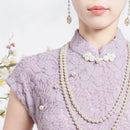 Lavender Elegant Lace Cheongsam Dress