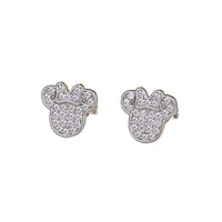 Mouse Head Crystal Stud Earrings