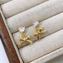 High-End Bow Earrings for Women Elegant Simple Fashion Jewelry Niche Design