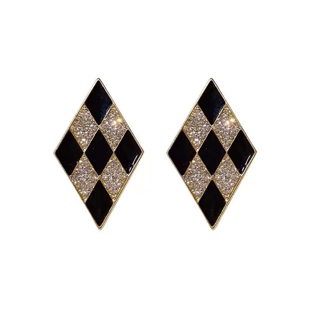 Geometric Diamond Stud Earrings