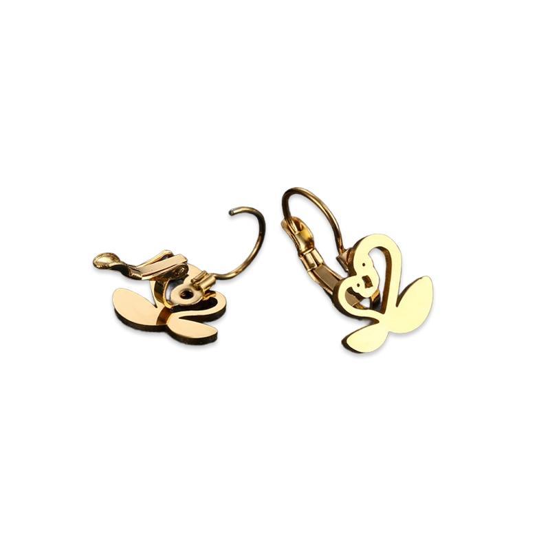 Gold-Plated Swan Earrings