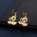 Gold-Plated Swan Earrings