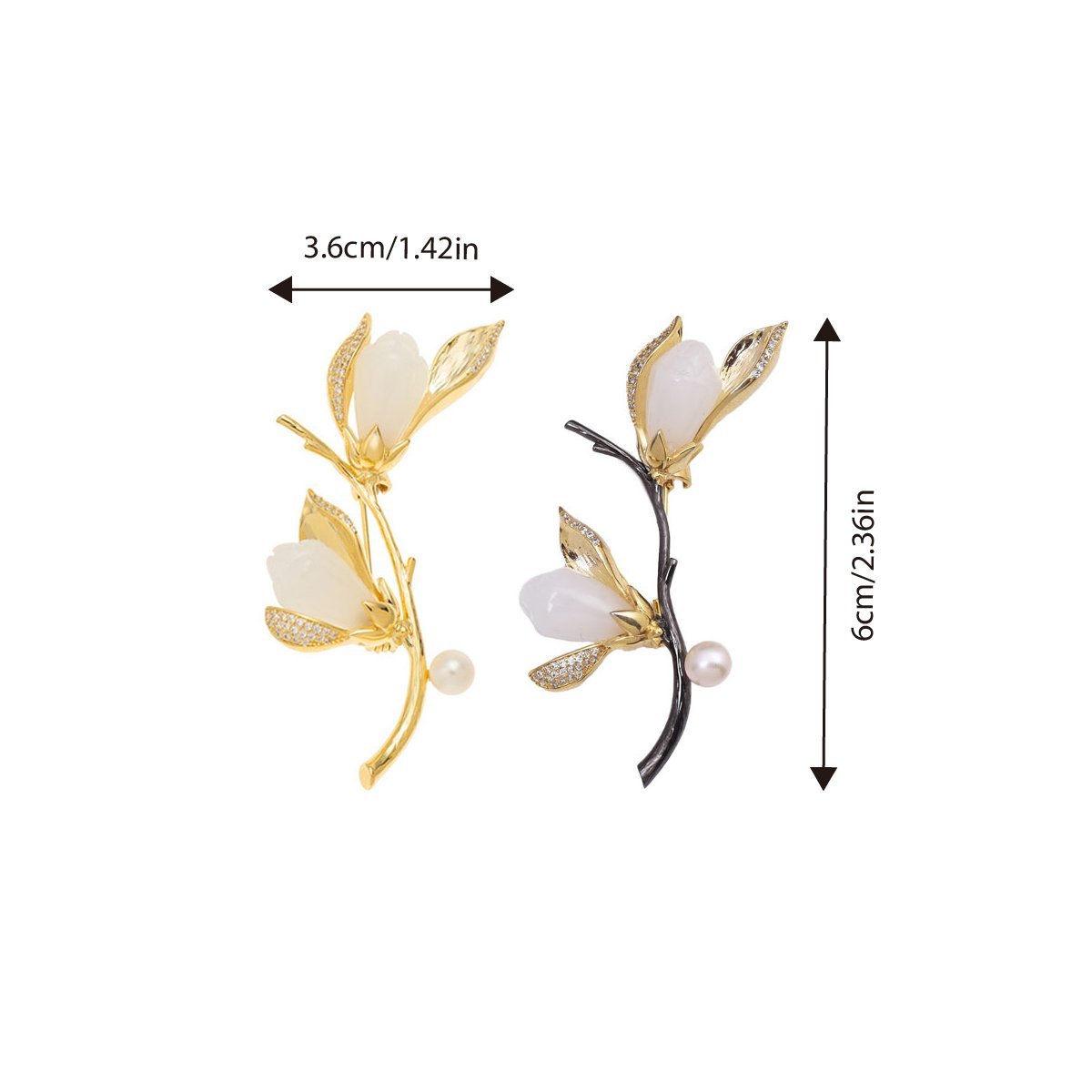 Elegant Magnolia Brooch Flower Corsage Light Luxury Design Fashion Pin Accessory