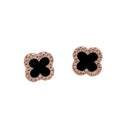 Lucky Clover Rhinestone Stud Earrings