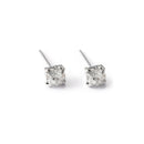 4/5mm Cushion Lab-Created Diamond Stud Earrings Women's 14K White Gold Finish