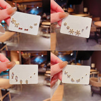 Compact Women Geometric Stud Earrings Fashion Jewellery Set Women Girls