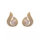 Swan-Inspired Pearl Stud Earrings