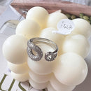 Sweet Adjustable Open Ring Fashion Jewellery Round Double Layer Ring