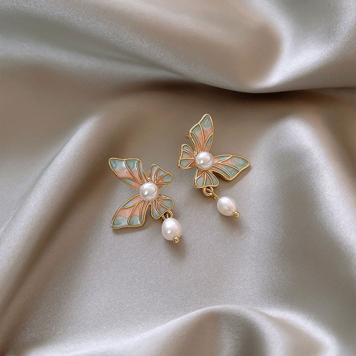 Sweet Pink Butterfly Earrings Fashion Jewelry for Women Girls Dainty Accessories