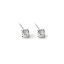 4/5mm Cushion Lab-Created Diamond Stud Earrings Women's 14K White Gold Finish