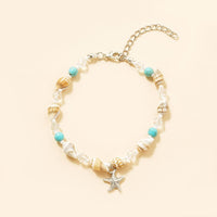 Sea Shell Conch Starfish Anklet Necklace Set for Women Beach Jewelry Gift