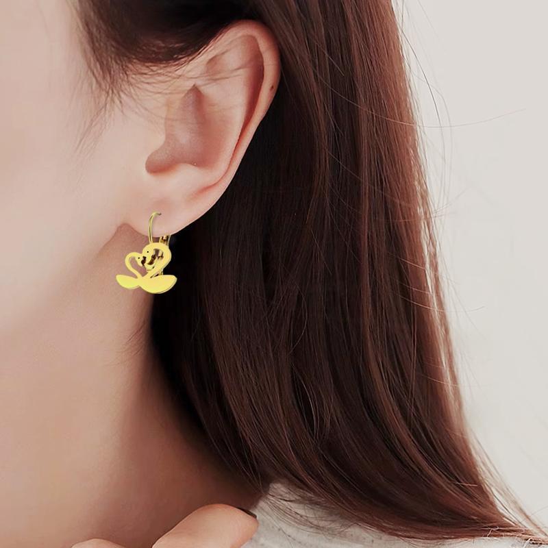 Gold-Plated Swan Earrings