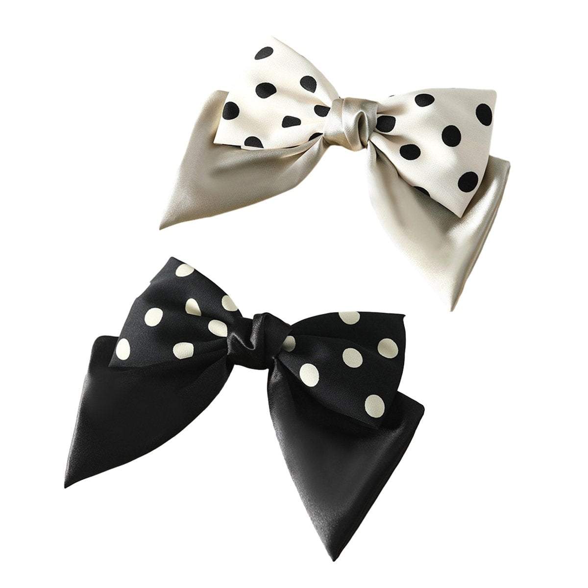 Polka Dot Bow Hair Clips