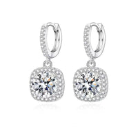 Classic Square Zircon Earrings for Women Elegant Sparkling Jewelry Gift Set