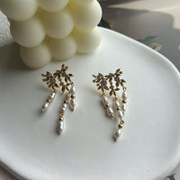 Zircon Tassel Millet Bead Earrings Fashion Jewellery Women Trendy Elegant