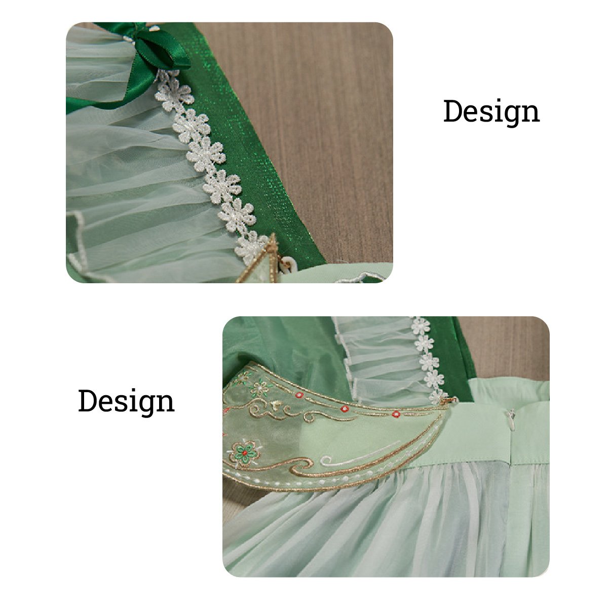 Girls Green Hanfu Dress Traditional Chinese Princess Costume