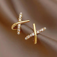 Golden Elegance Zircon Stud Earrings Women Wedding Jewelry Elegant Best Gift