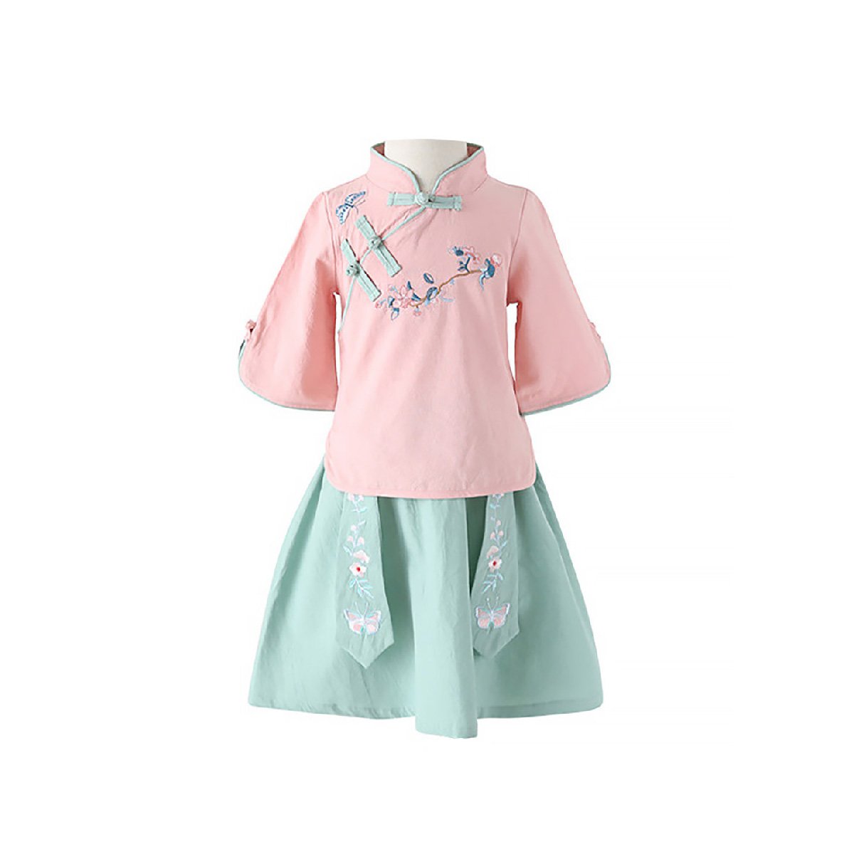 Girls' Traditional Chinese Clothing Hanfu Two Piece Set