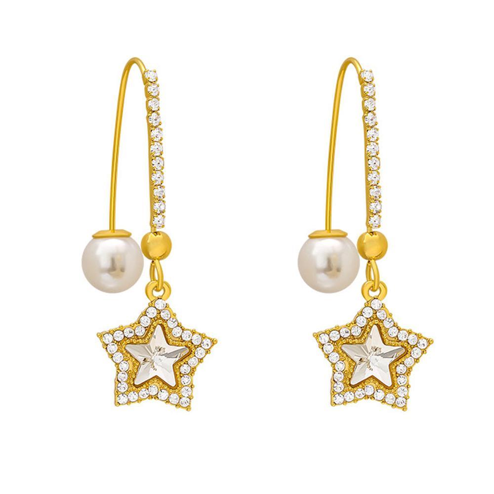 Gold and Pearl Owl Earrings