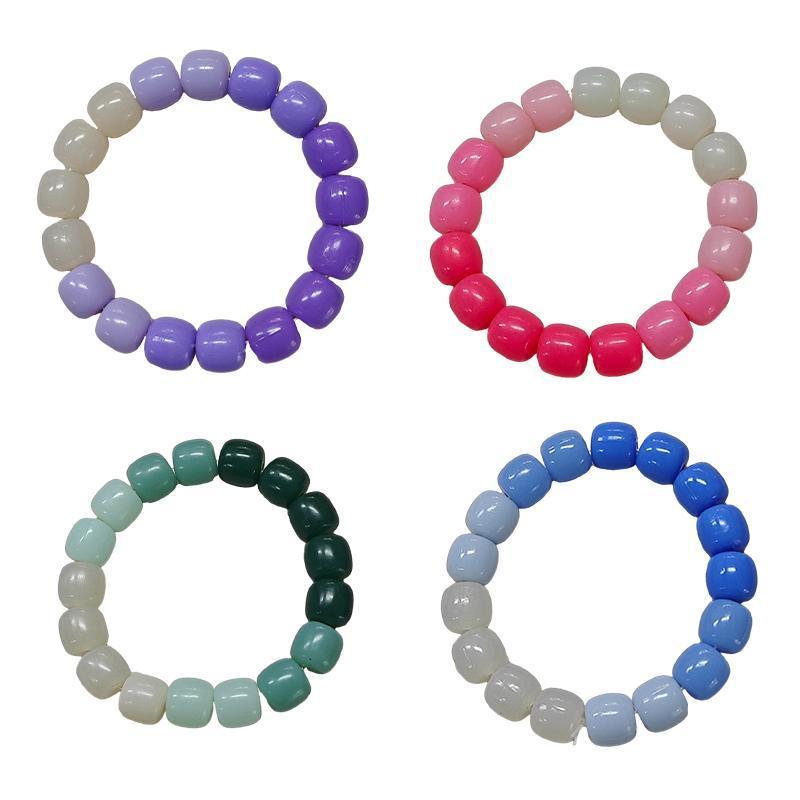 Lucky Gradient Beads Bracelet Elastic Couple Women Friends Gift Fashion