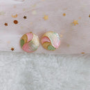 Vintage Geometry Oil Painting Studs Earrings