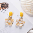 Contrast Colour Floral Earrings Elegant Fashion Jewelry for Women Stylish