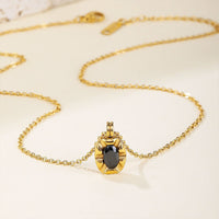 Elegant Black Pendant Necklace for Women High-Grade Luxury Clavicle Chain