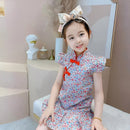 Girls' Summer Floral Cheongsam Dress