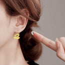 Gold-Plated Swan Earrings