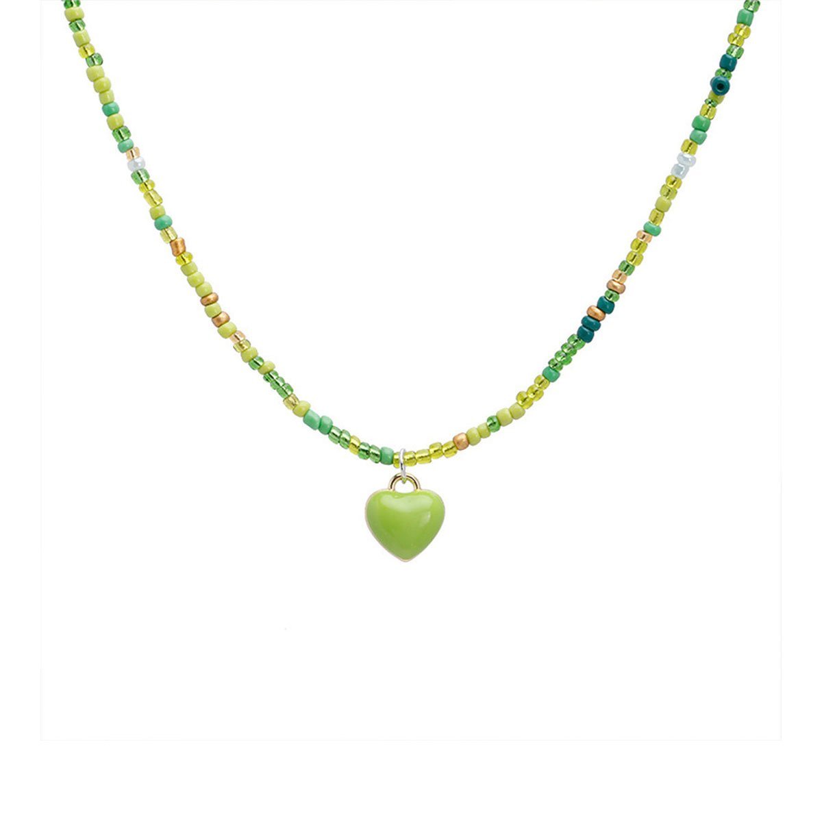 Colourful Pendant Necklace with Small Beads Fashion Jewellery for Women Girls