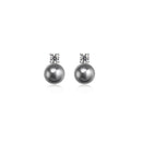 Gray Imitation Pearl Zircon Earrings Elegant Fashion Jewellery Women Gifts