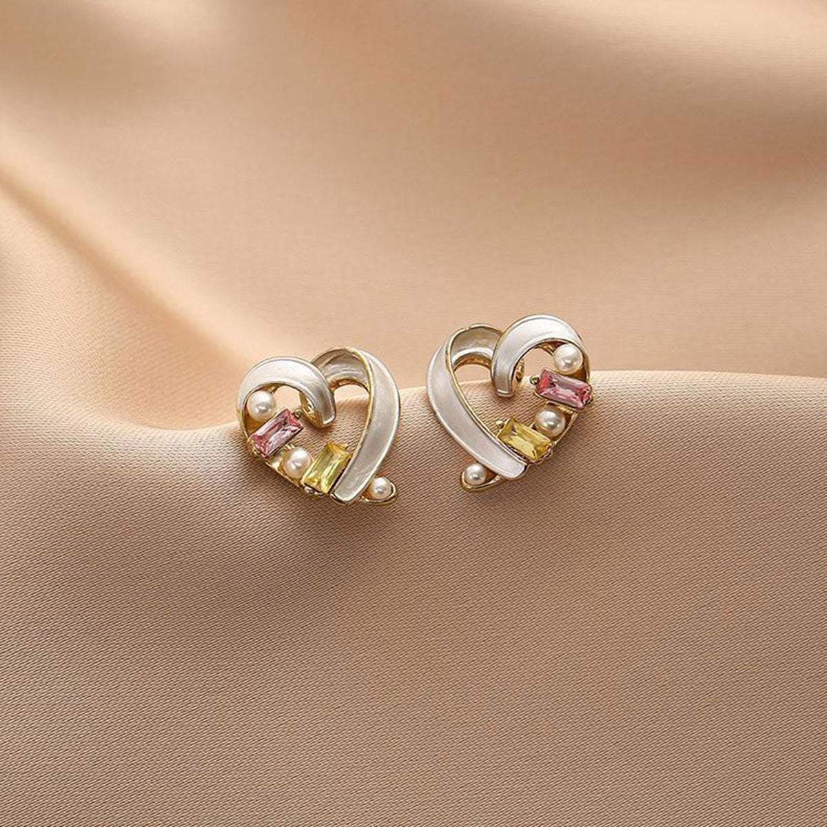 Elegant Niche Hollow Love Earrings Geometric Design Simple Personality Jewelry